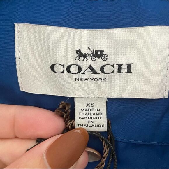 Coach Blue Red Windbreaker with Hood XS - Picture 8 of 10